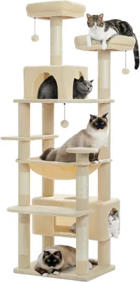 Imagen del producto de Árbol para gatos Kratzbaum, 184 cm de altura, resistente, color beige