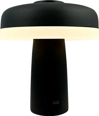 Image de Lampe de table, Lampe de table sans fil à intensité variable, Lampe de table Led en métal, Lampe de lecture, Rechargeable par USB, Porter noir