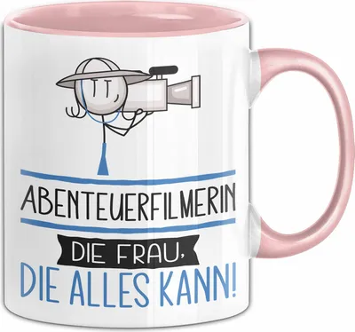 Produktbild von Abenteuerfilmerin Geschenk Tasse Becher Die Frau Die Allen Kann Geschenkidee für eine Abenteuerfilmerin Lustig (Rosa)
