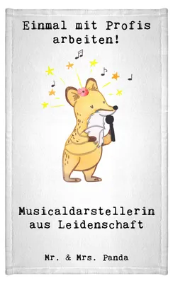 Produktbild von Mr. & Mrs. Panda Handtuch Musicaldarstellerin Leidenschaft - Weiß - Geschenk, Baumwollhandtuch, Klein, Gäste-WC, Gästehandtuch 30x50, Gästetuch