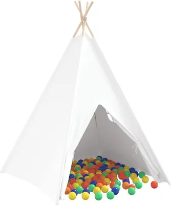 Produktbild von vidaXL Teepee Zelt Weiß 120 x 120 x 150 cm Stoff und Plastik