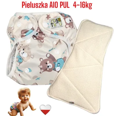 Produktbild von NappiMe AIO PUL Mehrwegwindel, Mint Bear