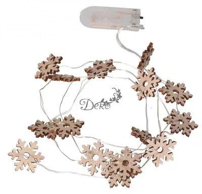 Produktbild von LED-Lichterkette mit Schneeflocken, batteriebetrieben