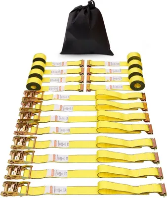 Obrázek produktu pro 8 balení ráčnových vázacích popruhů - 5208 lbs - 2" x 15' - Odolné pro nákladní dopravu