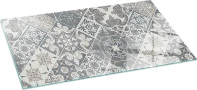 Zdjęcie produktu dla Płyta chroniąca przed iskrami - Szklana podstawa do pieca opalanego drewnem - Podkład kominkowy wykonany ze szkła - 100x50 cm - Ognioodporna podstawa pieca - Żaroodporna płyta ochronna do kominka - Przezroczysta szklana podstawa ochronna - Dekoracyjny wzór mozaiki