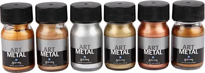 Zdjęcie produktu dla Creativ Company 30696, Metaliczny, Farba na bazie wody, Płynny, 30 ml, 6 szt.