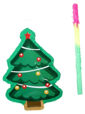 Produktbild von Weihnachtsbaum-Piñata aus Papier – Dekoration für Weihnachtsfeiern und Partyspiele