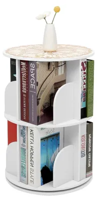 Produktbild von Drehbares Bücherregal 2-stöckig in Weiß