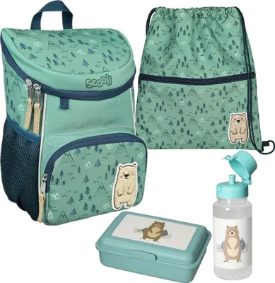 Produktbild von Scooli Mini-Me Kindergarten Rucksack Set 4-tlg. BOBBY BÄR für Jungen und Mädchen