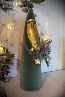 Produktbild von Samt Weihnachtsmann H28cm