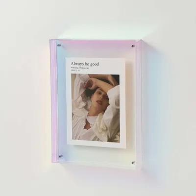 Produktbild von INF Acryl Bilderrahmen 2er Set: Tischaufsteller & Wandmontage, DIY Deko Mehrfarbig M
