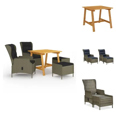 Produktbild von vidaXL 5-tlg. Garten-Essgruppe Braun -  Gartenmöbel-Sets