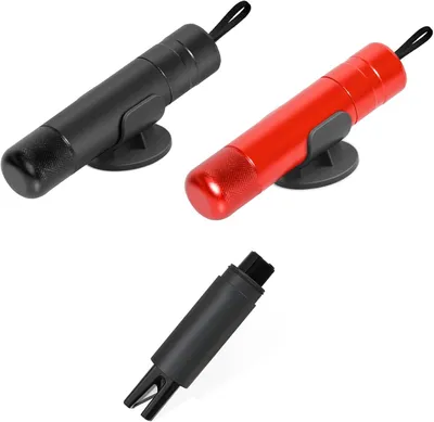 Produktbild von 2-in-1 Auto Notfallhammer, Gurtschneider, Set von 2, Rot Schwarz, Hochdruckfeder