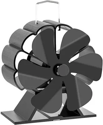 Image de Ventilateur de cheminée sans fil à six pales, sèche-cheveux de cheminée, poêle noir