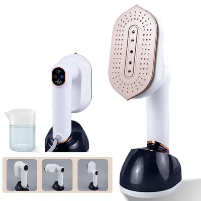 Produktbild von Dampfglätter 1200W für Kleidung, Tragbare Dampfbürste mit Metall-Heizplatte, Reisebügeleisen (Abnehmbarer 230ml Wassertank) für Zuhause Büro Weiß