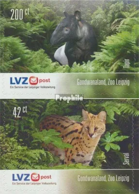 Produktbild von Briefmarken Leipzig (Privatpost) Mi LVZ2(42),LVZ2(200) postfrisch Gondwanaland, Zoo Leipzig
