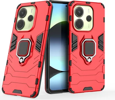 Produktbild von Hülle für Xiaomi Redmi Note 14 5G Handyhülle Drehbar Ringhalter Magnet Bumper Case in Rot