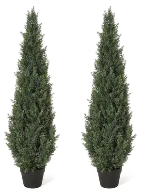 Immagine prodotto di Albero artificiale con foglie realistiche, ideale per la decorazione d'interni, E - 150 cm, 2 pezzi