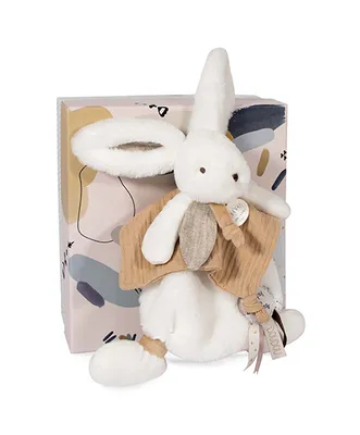 Image de Doudou Coffret cadeau - Lapin en peluche avec crapaudine 25 cm beige