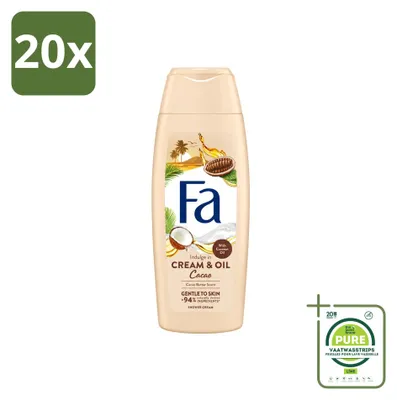 Immagine prodotto di 20 x Crema e olio corpo al cacao "Fa", bagnashampoo con burro di cacao e olio di cocco, 250 ml - confezione grande - 20 pezzi