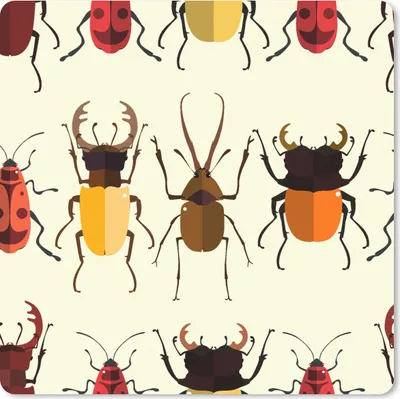 Produktbild von MuchoWow® Mauspad Mousepad Käfer - Muster - Insekten 20x20 cm - Mousepads - Maus Mat - Pad - Mausunterlage - Desk Mat - Bureauartikeln
