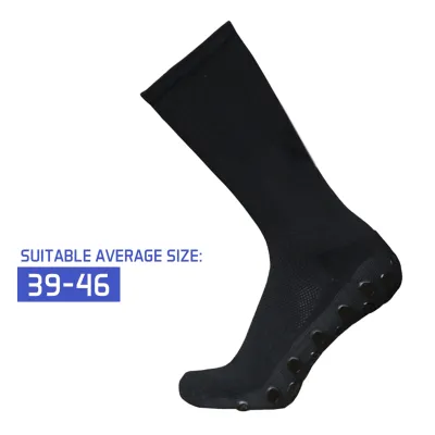 Image de Chaussettes de football antidérapantes, FS ventouse ronde en silicone, chaussettes d'entraînement professionnelles, noir, sport en plein air, chaussettes de course, chaussettes antidérapantes avec poignée