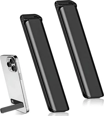 Image de Support pour téléphone - 2 pièces - Pliable et réglable - Vertical et horizontal - Compatible avec tous les smartphones