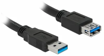 Produktbild von DeLOCK 85054, 1 m, USB A, USB A, USB 3.2 Gen 1 (3.1 Gen 1), Männlich/Weiblich, Schwarz
