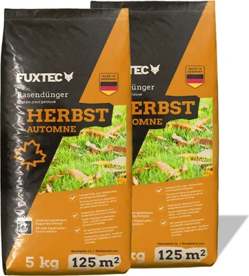 Zdjęcie produktu dla FUXTEC jesienny nawóz do trawników FX-RDH10 | nawóz potasowy do ok. 250 m² | 10 kg granulatu do jesiennej pielegnacji | mrozoodpornosc i odpornosc na mróz