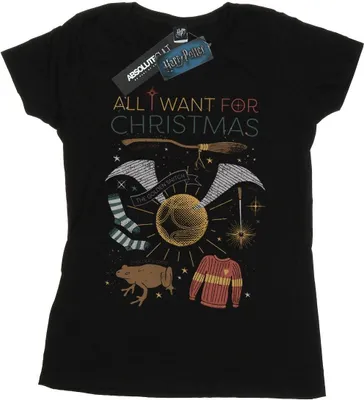 Produktbild von Harry Potter - "All I Want For" T-Shirt für Damen BI23623 (S) (Schwarz)