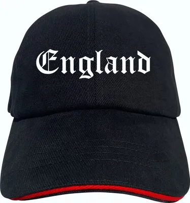 Produktbild von England Cappy - Altdeutsch bedruckt - Schirmmütze - Schwarz-Rotes Cap OneSize-SchwarzRot