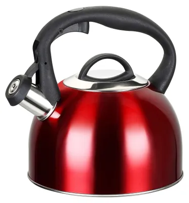 Fluitketel 2,5 L Edelstahl, klassisch, rot