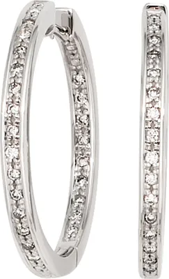 Produktbild von JOBO Creolen 585 Gold Weißgold 50 Diamanten Brillanten 0,25ct. Ohrringe