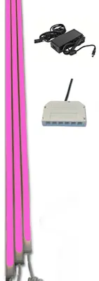Produktbild von 7168 LED Leuchte Kunststoff Schiene weiß 3x125cm PINK Komplett-Set