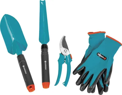Produktbild von Gardena 03085-20, 4 Stück(e), Schwarz, Orange, Türkis, Pflanzkelle, Jät-Gartenkelle