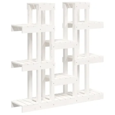 Obrázok produktu pre vidaXL Stojan na rastliny biely 104,5x25x109,5 cm Masívne borovicové drevo