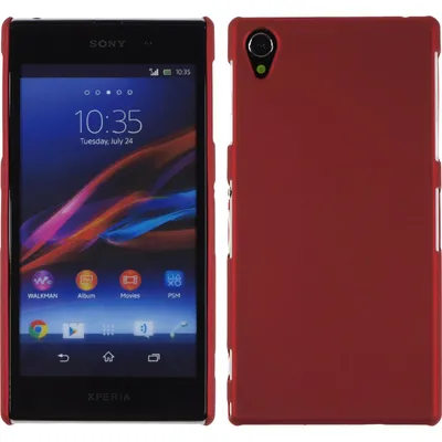 Produktbild von PhoneNatic Case kompatibel mit Sony Xperia Z1 - Hülle rot gummiert Hard-case + 2 Schutzfolien