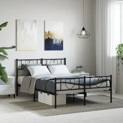 Produktbild von Cloris Designermöbel Bettgestell mit Kopf- und Fußteil Metall Schwarz 160x200 cm 2024 Neu