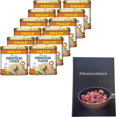 Produktbild von TULIP 12x Frühstücksfleisch Hähnchen 340 Gramm Dänische Delikatesse mit Kochbuch