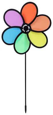 Image de Moulin à vent multicolore à fleurs à monter soi-même, éolienne, girouette, jardin, plastique, jouet, classique pour enfants
