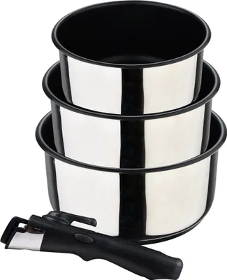 Zdjęcie produktu dla Zestaw 3 garnków ze stali nierdzewnej click & cook bergner