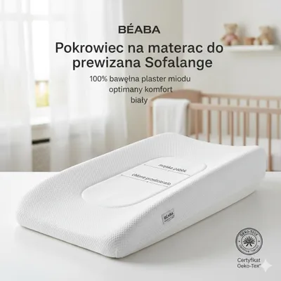 Productafbeelding van BÉABA hoes voor aankleedkussen Sofalange - Comfort en hygiëne in premium stijl, AI-gegenereerde afbeelding