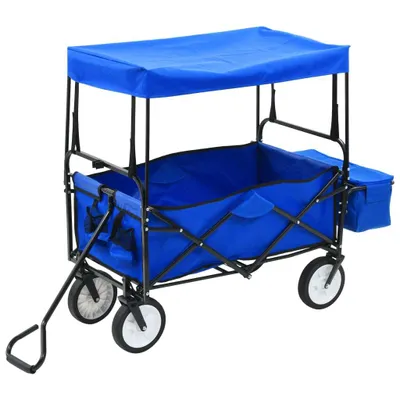 Immagine prodotto di Carrello Pieghevole a Mano con Tettuccio in Acciaio Blu