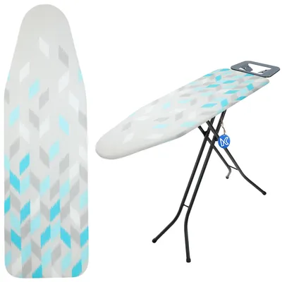 Obrázek produktu pro Potah na žehlicí prkno, 100% bavlna, rozměry 130x48 cm, kompatibilní se standardními žehlicími prkny, odolný a trvanlivý, lze prát v pračce