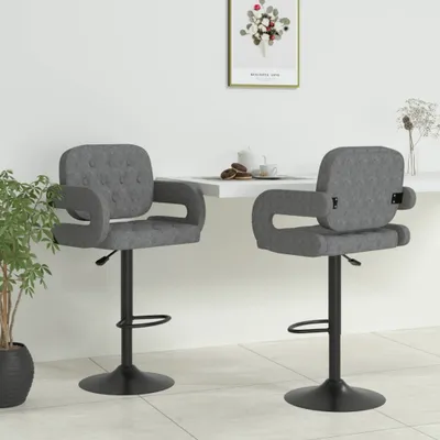 Produktbild von The Living Store Barhocker 2 Stk. Hellgrau Stoff