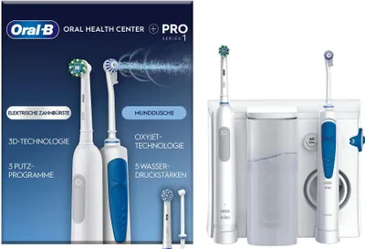 Obrázek produktu pro Oral-B Idropulsore Health Center, Dospělý, Oscilačně rotační kartáček, Modrá, Bílá, 2 min, 30 sec, Bílá, Kulatý