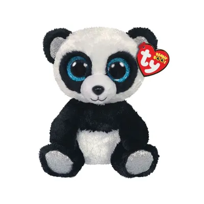 Produktbild von TY Beanie Boos Bamboo, Spielzeug-Panda, Schwarz, Weiß, Seide, China, 125 mm, 94 mm
