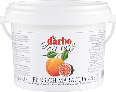 Image de Confiture de pêches et de fruits de la passion Darbo, pure et naturelle 2000g