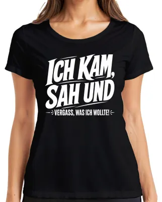 Obrázok produktu pre Ich kam, videl som, zabudol som. Zábavné tričko s nápisom, čierna farba, veľkosť XL