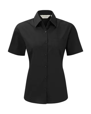 Produktbild von Russel Damen Business Oberteil Shirt Longsleeve Bluse T-Shirt kurzarm, Größe:M (38), Farbe:Schwarz